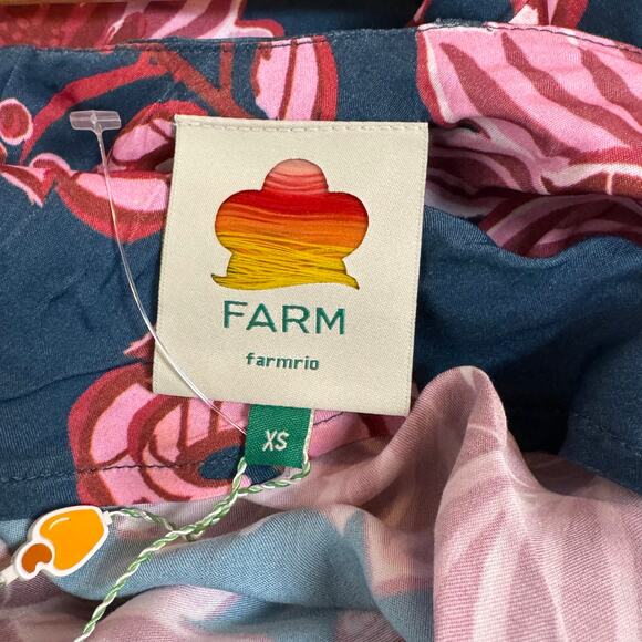 Farm Rio NWT Women's Size XS Flower Delicacy Paisley Slip Dress Y2K Retro $210 - Picture 6 of 13